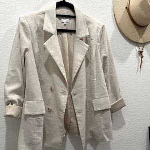 NWOT PERFECT CONDITION neutral linen blazer!